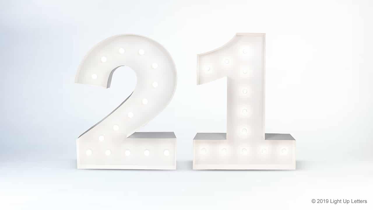 21st 1.5 metre light up numbers