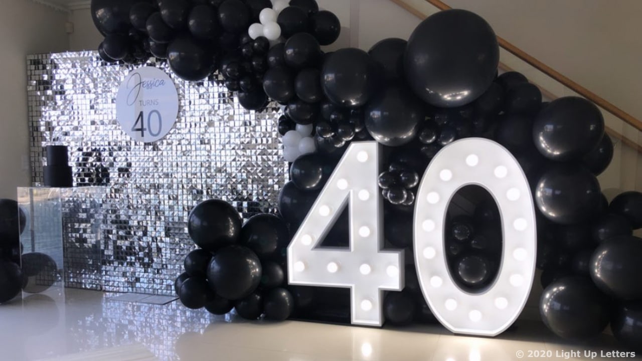 40th Birthday Light Up Numbers