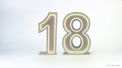 18th Neon Light Up Numbers