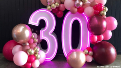 30th Neon Light Up Numbers